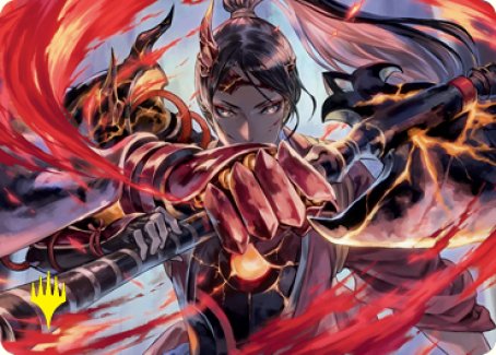Magic | Risona, Asari Commander Art Card (Gold-Stamped Signature) [Kamigawa: Neon Dynasty Art Series] | The Nerd Merchant