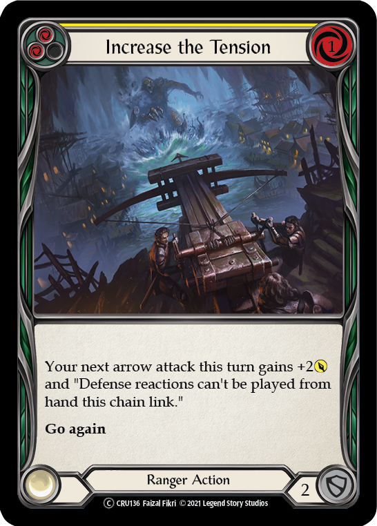 Flesh and Blood TCG | Increase the Tension (Yellow) [U-CRU136] (Crucible of War Unlimited)  Unlimited Rainbow Foil | The Nerd Merchant