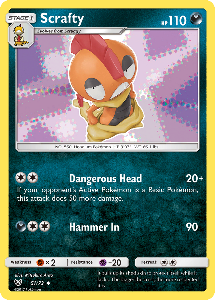 Pokemon | Scrafty (51/73) [Sun & Moon: Shining Legends] | The Nerd Merchant