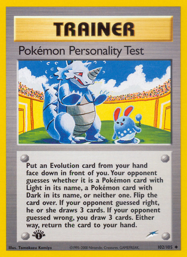 Pokemon | Pokemon Personality Test (102/105) [Neo Destiny 1st Edition] | The Nerd Merchant