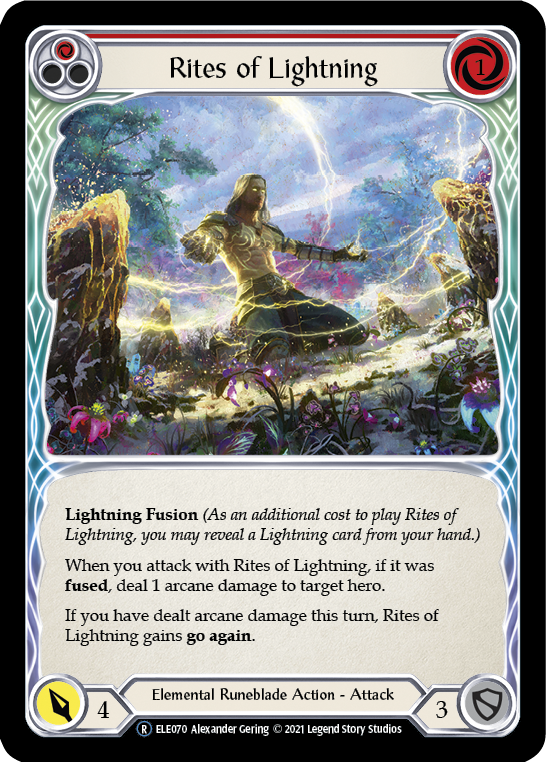 Flesh and Blood TCG | Rites of Lightning (Red) [U-ELE070] (Tales of Aria Unlimited)  Unlimited Rainbow Foil | The Nerd Merchant
