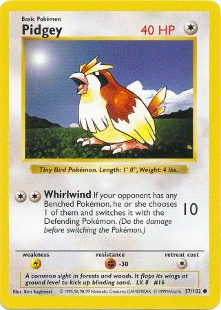 Pokemon | Pidgey (57/102) [Base Set Shadowless Unlimited] | The Nerd Merchant