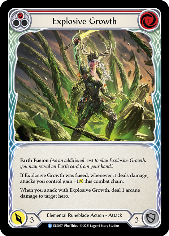Flesh and Blood TCG | Explosive Growth (Red) [ELE067] (Tales of Aria)  1st Edition Rainbow Foil | The Nerd Merchant