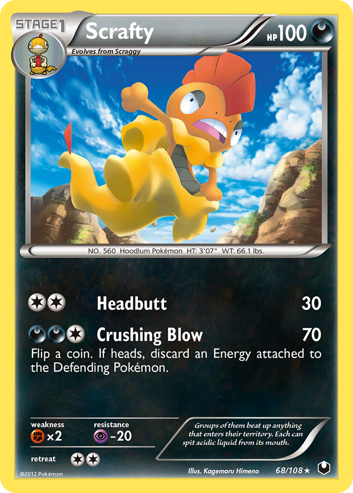 Pokemon | Scrafty (68/108) [Black & White: Dark Explorers] | The Nerd Merchant