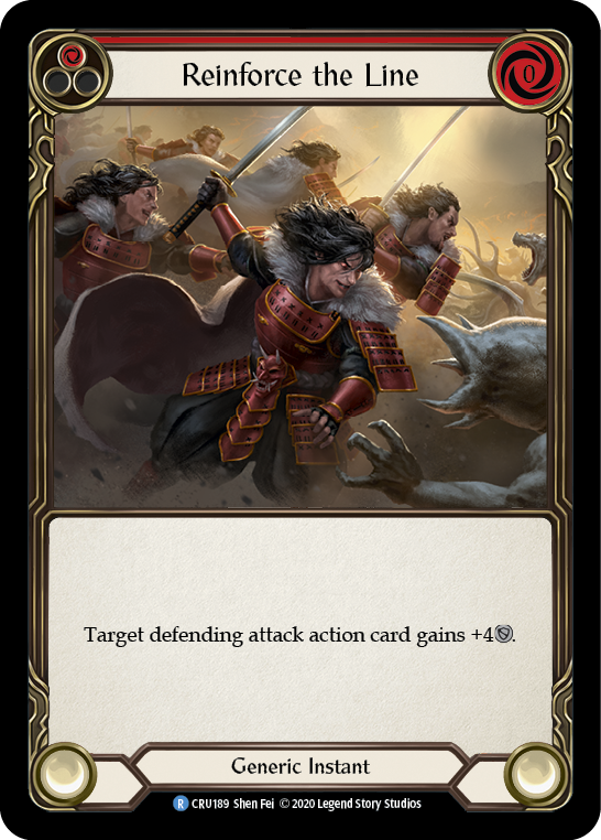 Flesh and Blood TCG | Reinforce the Line (Red) [CRU189] (Crucible of War)  1st Edition Rainbow Foil | The Nerd Merchant