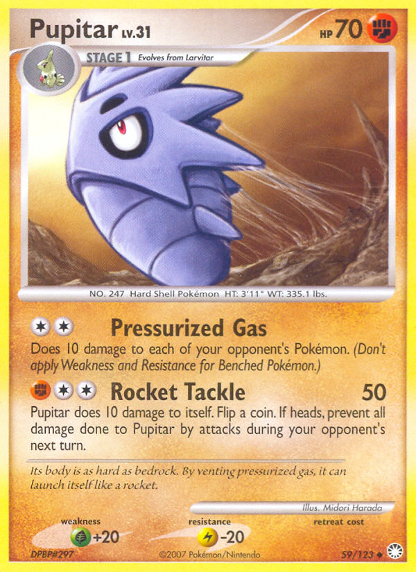 Pokemon | Pupitar (59/123) [Diamond & Pearl: Mysterious Treasures] | The Nerd Merchant