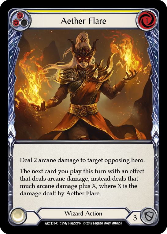 Flesh and Blood TCG | Aether Flare (Yellow) [ARC133-C] (Arcane Rising)  1st Edition Normal | The Nerd Merchant