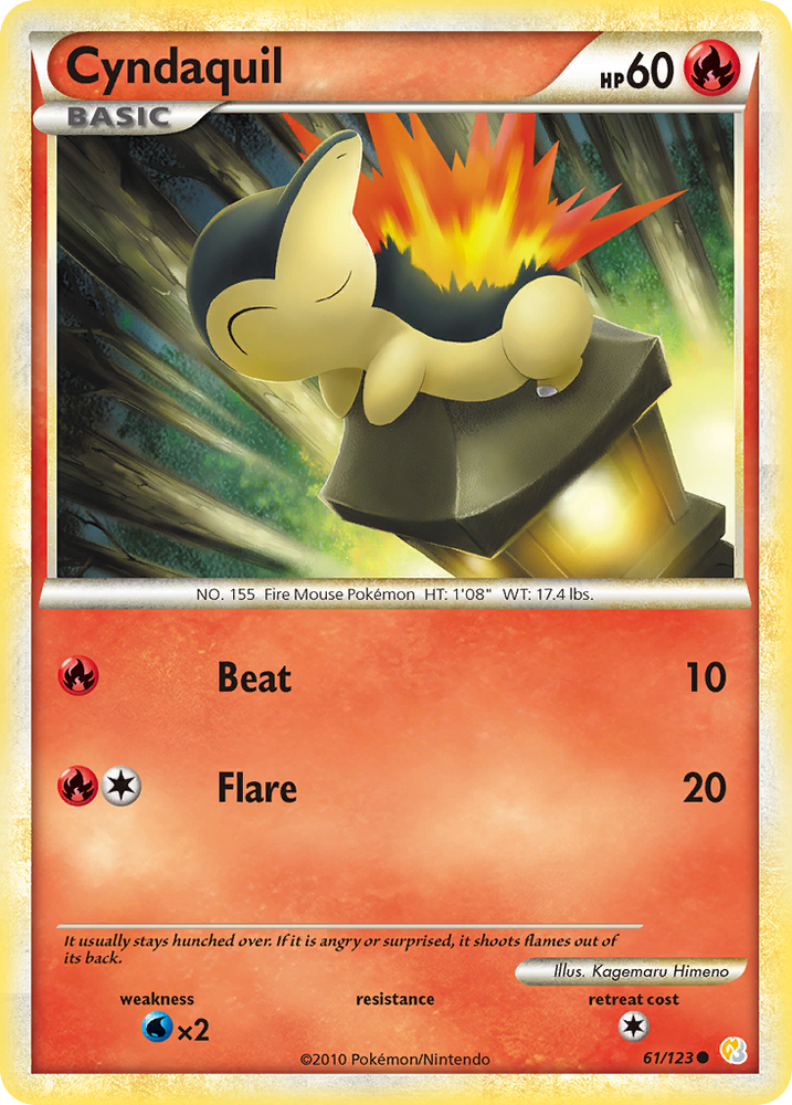 Pokemon | Cyndaquil (61/123) [HeartGold & SoulSilver: Base Set] | The Nerd Merchant