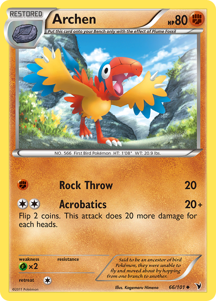 Pokemon | Archen (66/101) [Black & White: Noble Victories] | The Nerd Merchant