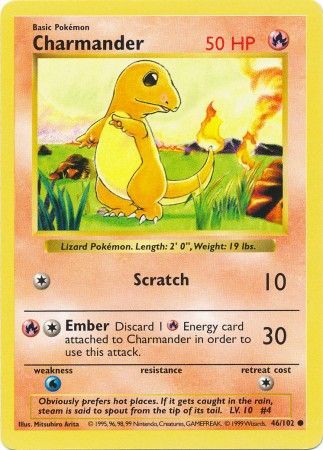 Pokemon | Charmander (46/102) [Base Set Shadowless Unlimited] | The Nerd Merchant