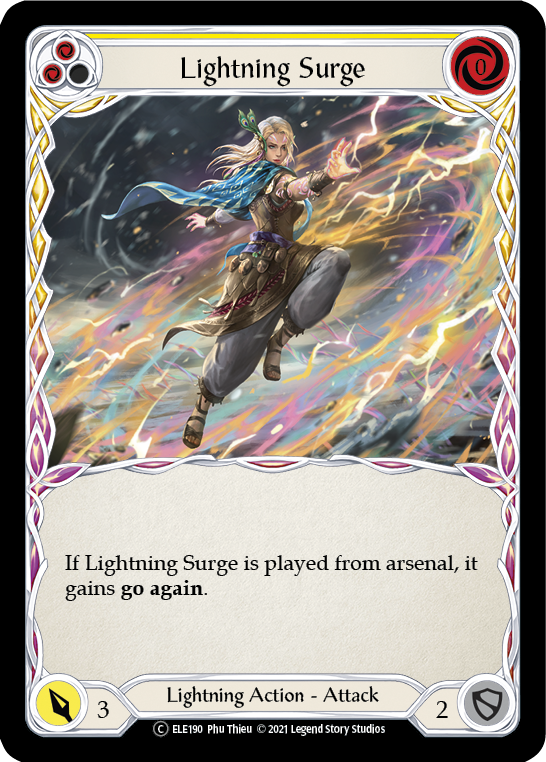 Flesh and Blood TCG | Lightning Surge (Yellow) [U-ELE190] (Tales of Aria Unlimited)  Unlimited Rainbow Foil | The Nerd Merchant