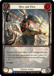 Flesh and Blood TCG | Slice and Dice (Yellow) [EVR058] (Everfest)  1st Edition Extended Art Rainbow Foil | The Nerd Merchant