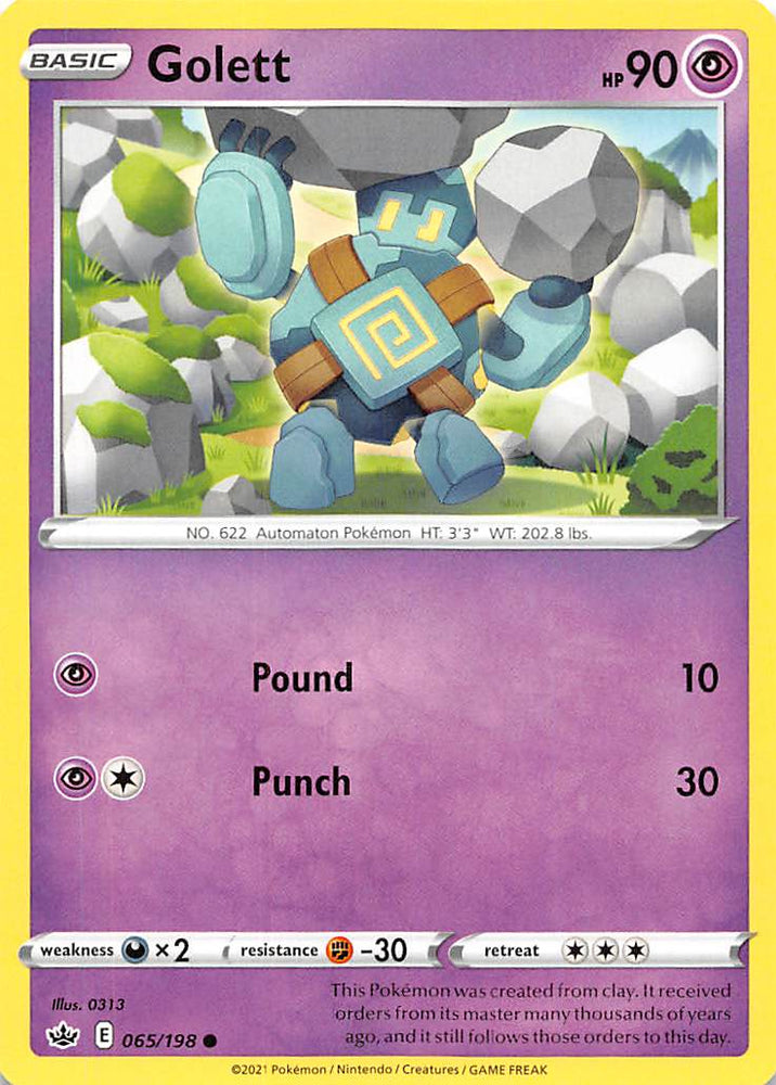 Pokemon | Golett (065/198) [Sword & Shield: Chilling Reign] | The Nerd Merchant