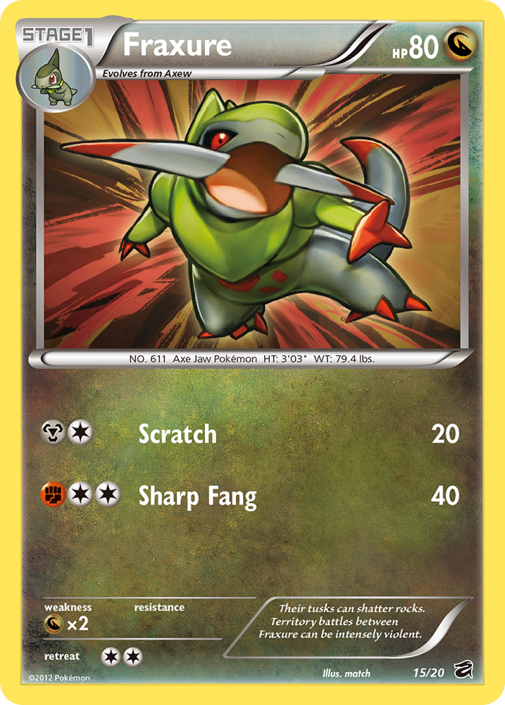 Pokemon | Fraxure (15/20) [Black & White: Dragon Vault] | The Nerd Mechant