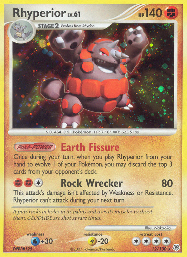 Pokemon | Rhyperior (12/130) [Diamond & Pearl: Base Set] | The Nerd Merchant