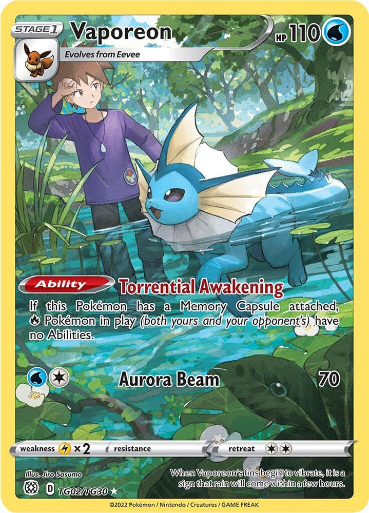 Pokemon | Vaporeon (TG02/TG30) [Sword & Shield: Brilliant Stars] | The Nerd Merchant