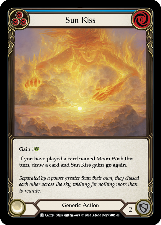 Flesh and Blood TCG | Sun Kiss (Blue) [U-ARC214] (Arcane Rising Unlimited)  Unlimited Rainbow Foil | The Nerd Merchant