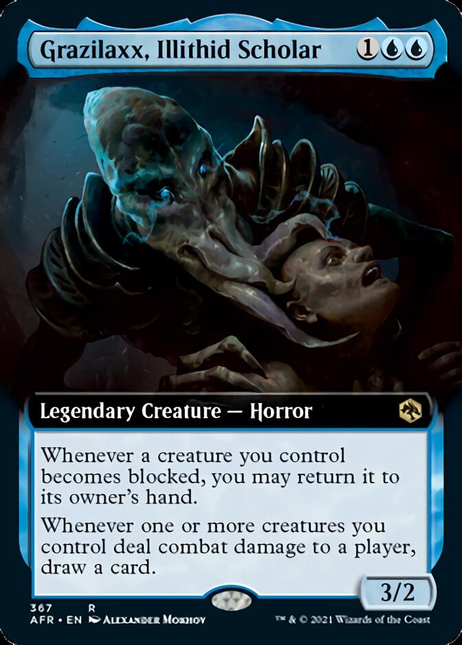 Magic | Grazilaxx, Illithid Scholar (Extended Art) [Dungeons & Dragons: Adventures in the Forgotten Realms] | The Nerd Merchant