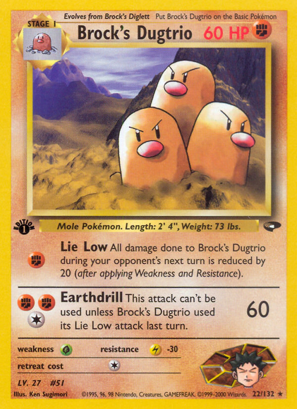 Pokemon | Brock's Dugtrio (22/132) [Gym Challenge 1st Edition] | The Nerd Merchant