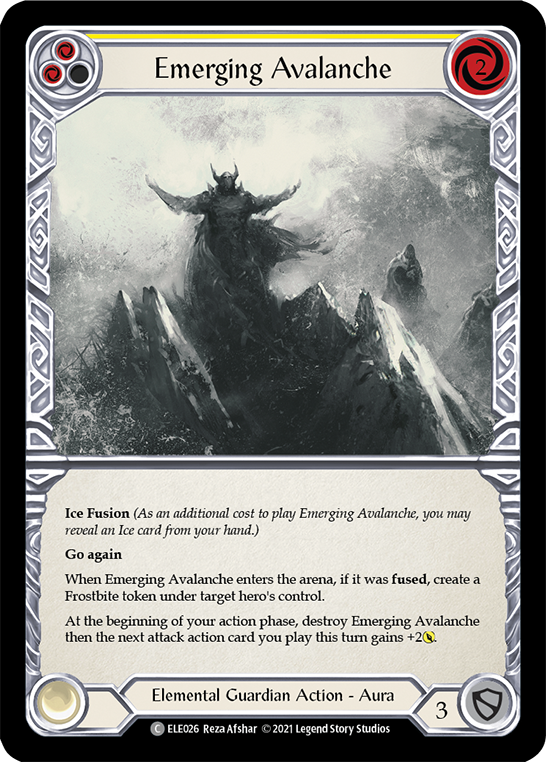 Flesh and Blood TCG | Emerging Avalanche (Yellow) [ELE026] (Tales of Aria)  1st Edition Rainbow Foil | The Nerd Merchant