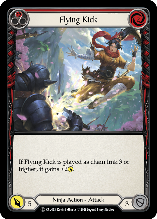 Flesh and Blood TCG | Flying Kick (Red) [U-CRU063] (Crucible of War Unlimited)  Unlimited Rainbow Foil | The Nerd Merchant