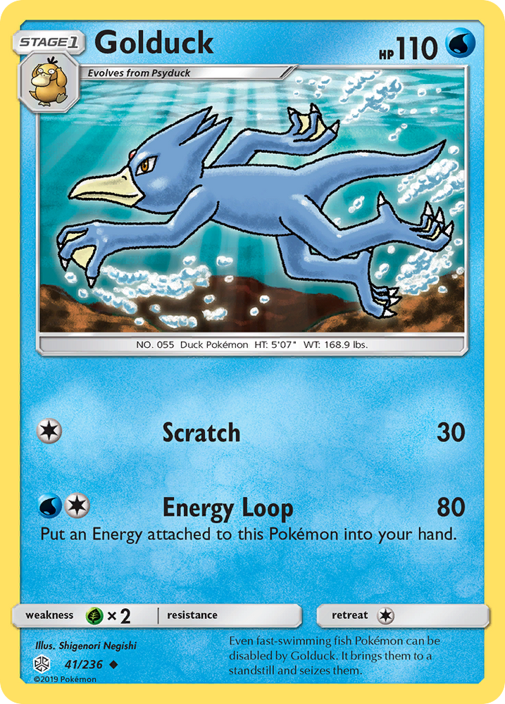 Pokemon| Golduck (41/236) [Sun & Moon: Cosmic Eclipse] | The Nerd Merchant