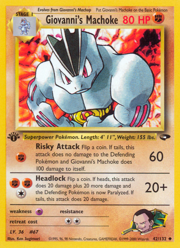 Pokemon | Giovanni's Machoke (42/132) [Gym Challenge 1st Edition] | The Nerd Merchant