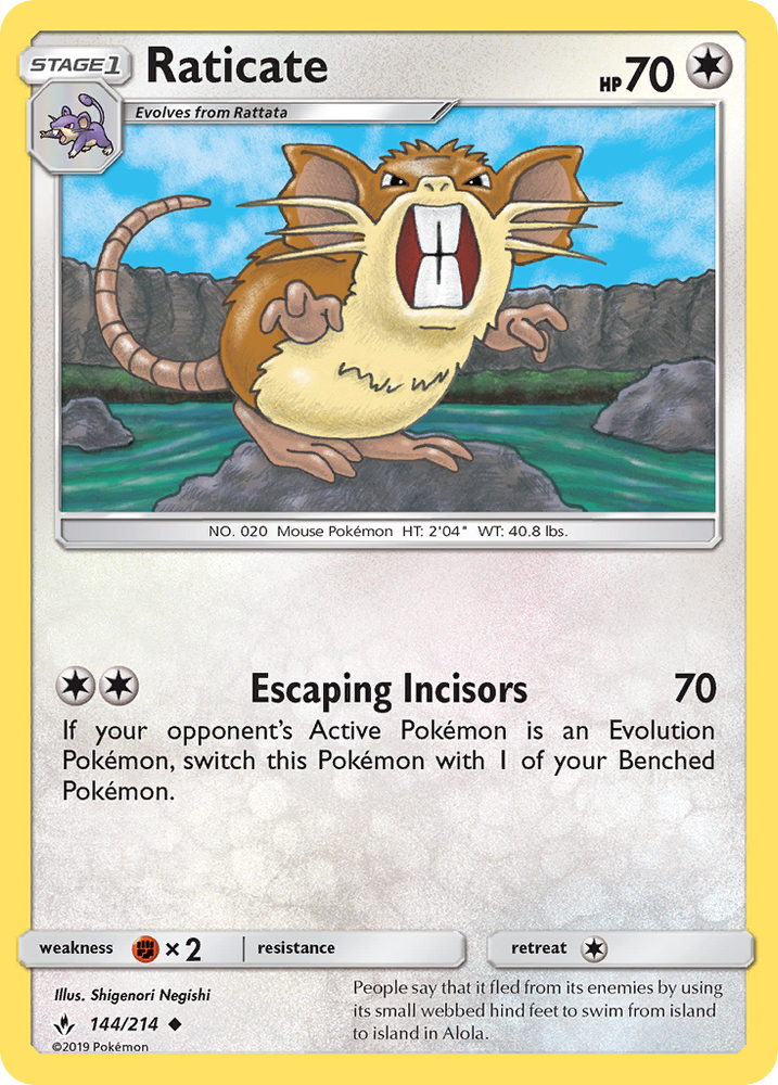 Pokemon | Raticate (144/214) [Sun & Moon: Unbroken Bonds] | The Nerd Merchant