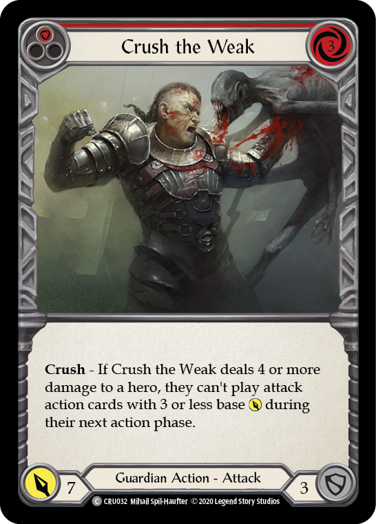 Flesh and Blood TCG | Crush the Weak (Red) [CRU032] (Crucible of War)  1st Edition Rainbow Foil | The Nerd Merchant