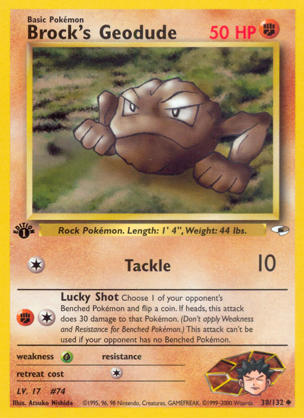 Pokemon | Brock's Geodude (38/132) [Gym Heroes 1st Edition] | The Nerd Mechant