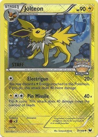 Pokemon | Jolteon (37/108) (Regional Championship 2013 Promo Staff) [Black & White: Dark Explorers] | The Nerd Merchant