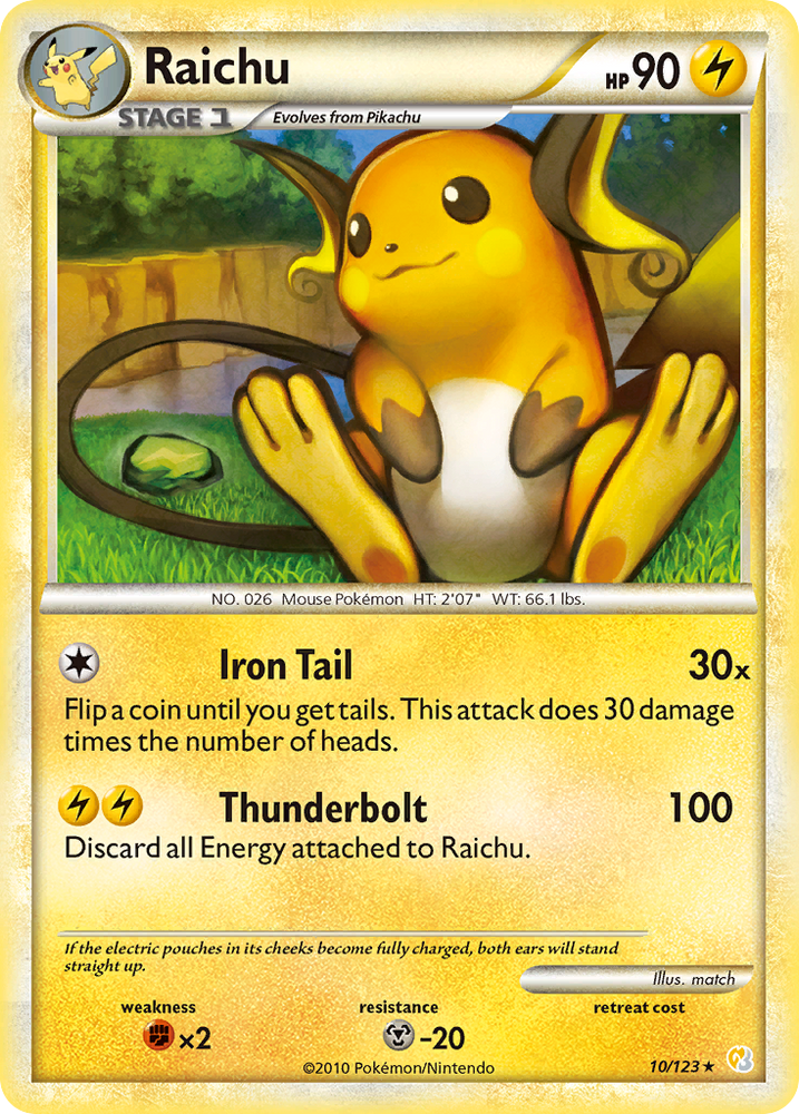 Pokemon | Raichu (10/123) [HeartGold & SoulSilver: Base Set] | The Nerd Merchant