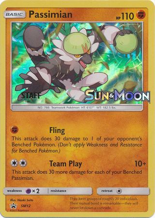 Pokemon | Passimian (SM12) (Staff Prerelease Promo) [Sun & Moon: Black Star Promos] | The Nerd Merchant