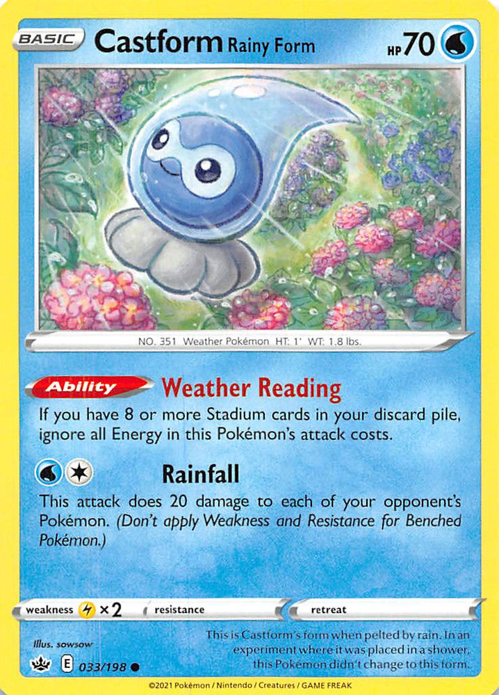 Pokemon | Castform Rainy Form (033/198) [Sword & Shield: Chilling Reign] | The Nerd Merchant