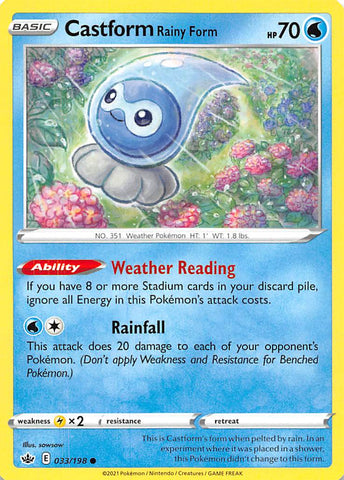 Pokemon | Castform Rainy Form (033/198) [Sword & Shield: Chilling Reign] | The Nerd Merchant