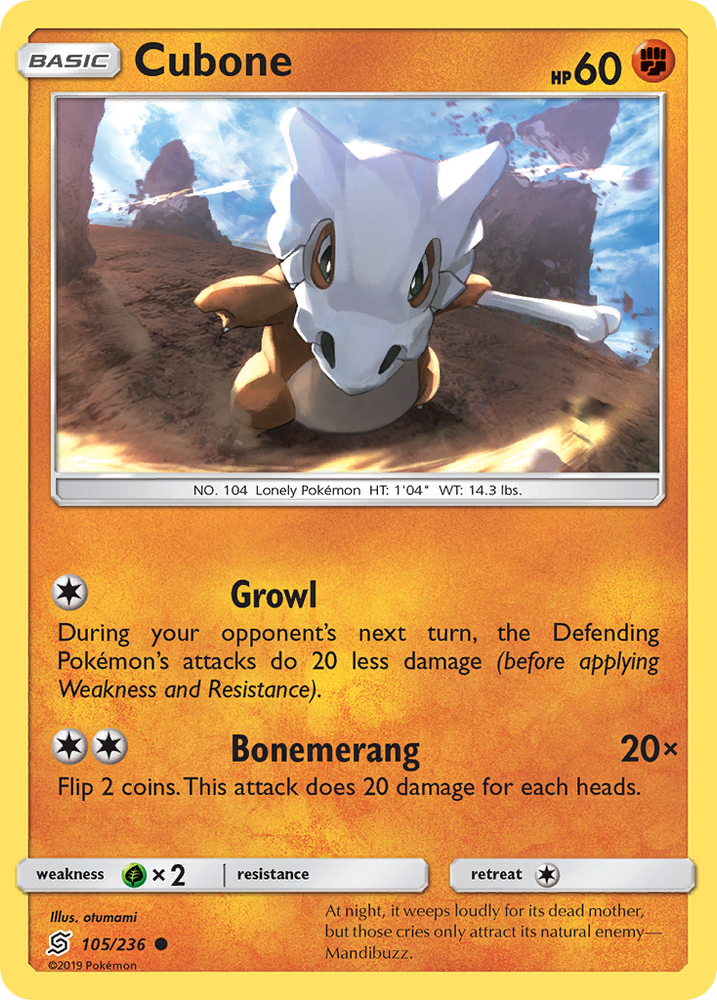 Pokemon | Cubone (105/236) [Sun & Moon: Unified Minds] | The Nerd Merchant