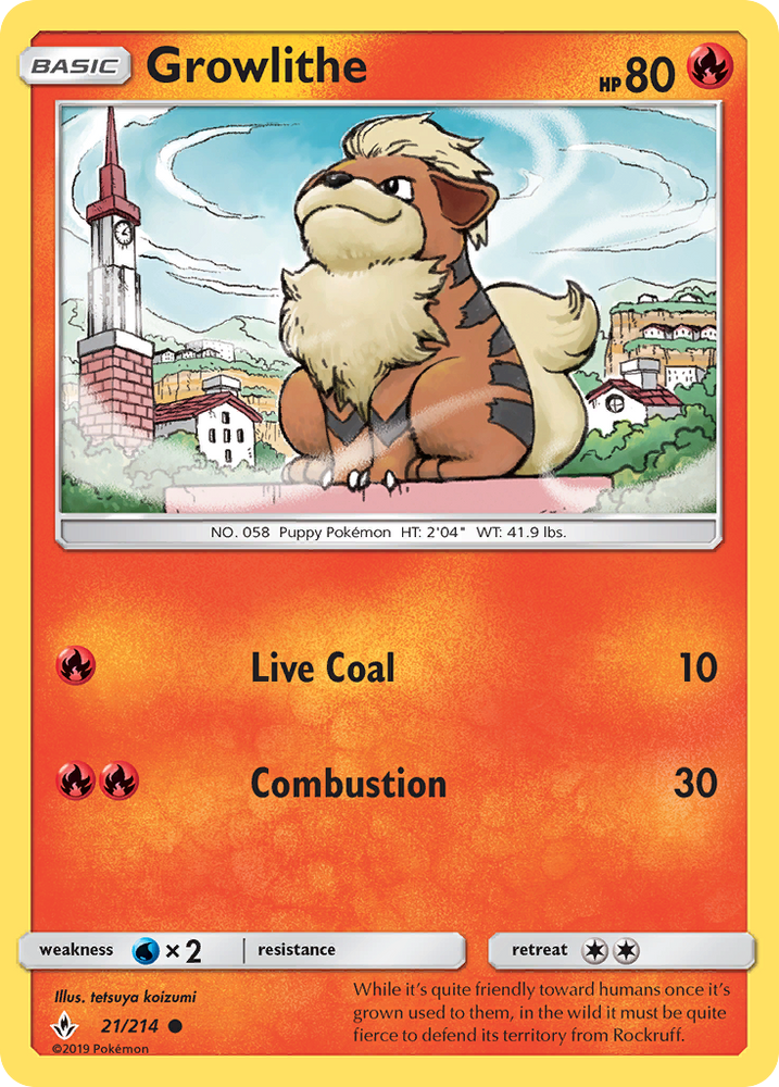 Pokemon | Growlithe (21/214) [Sun & Moon: Unbroken Bonds] | The Nerd Merchant