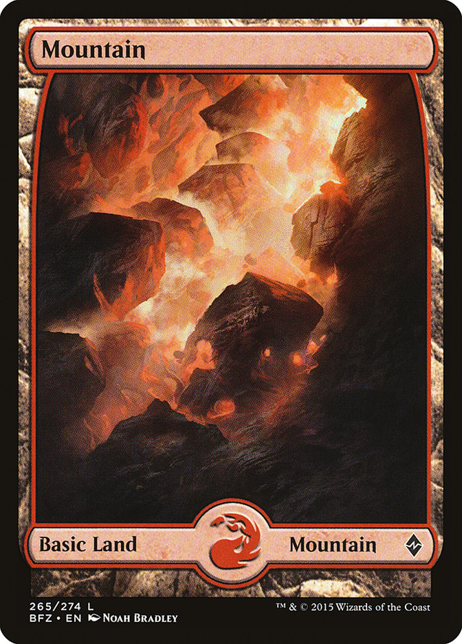 Magic | Mountain (265) (Full Art) [Battle for Zendikar] | The Nerd Merchant