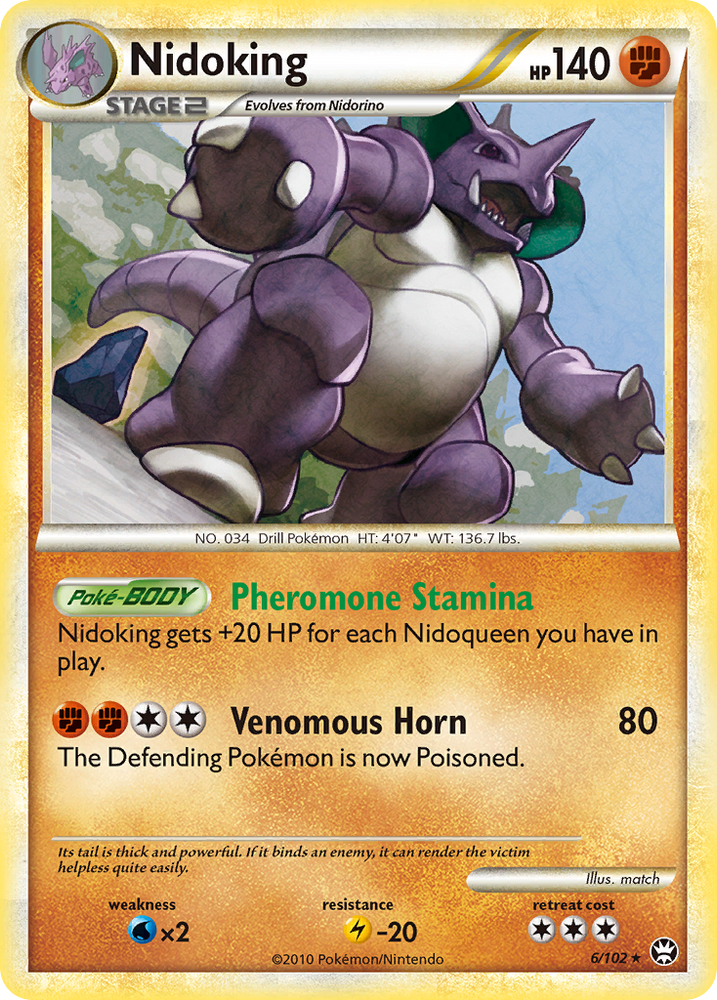 Pokemon | Nidoking (6/102) [HeartGold & SoulSilver: Triumphant] | The Nerd Merchant
