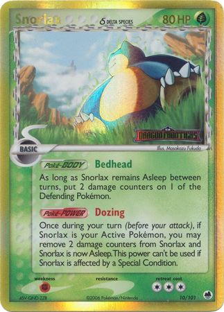 Pokemon | Snorlax (10/101) (Delta Species) (Stamped) [EX: Dragon Frontiers] | The Nerd Merchant