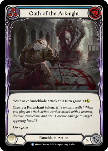 Flesh and Blood TCG | Oath of the Arknight (Blue) [U-ARC093] (Arcane Rising Unlimited)  Unlimited Normal | The Nerd Merchant