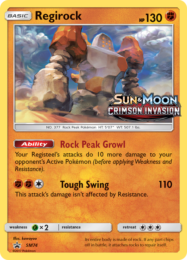 Pokemon | Regirock (SM74) [Sun & Moon: Black Star Promos] | The Nerd Merchant
