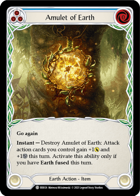 Flesh and Blood TCG | Amulet of Earth (Blue) [BRI026] (Tales of Aria Briar Blitz Deck)  1st Edition Normal | The Nerd Merchant