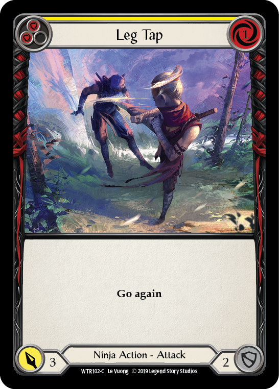 Flesh and Blood TCG | Leg Tap (Yellow) [WTR102-C] (Welcome to Rathe)  Alpha Print Rainbow Foil | The Nerd Merchant