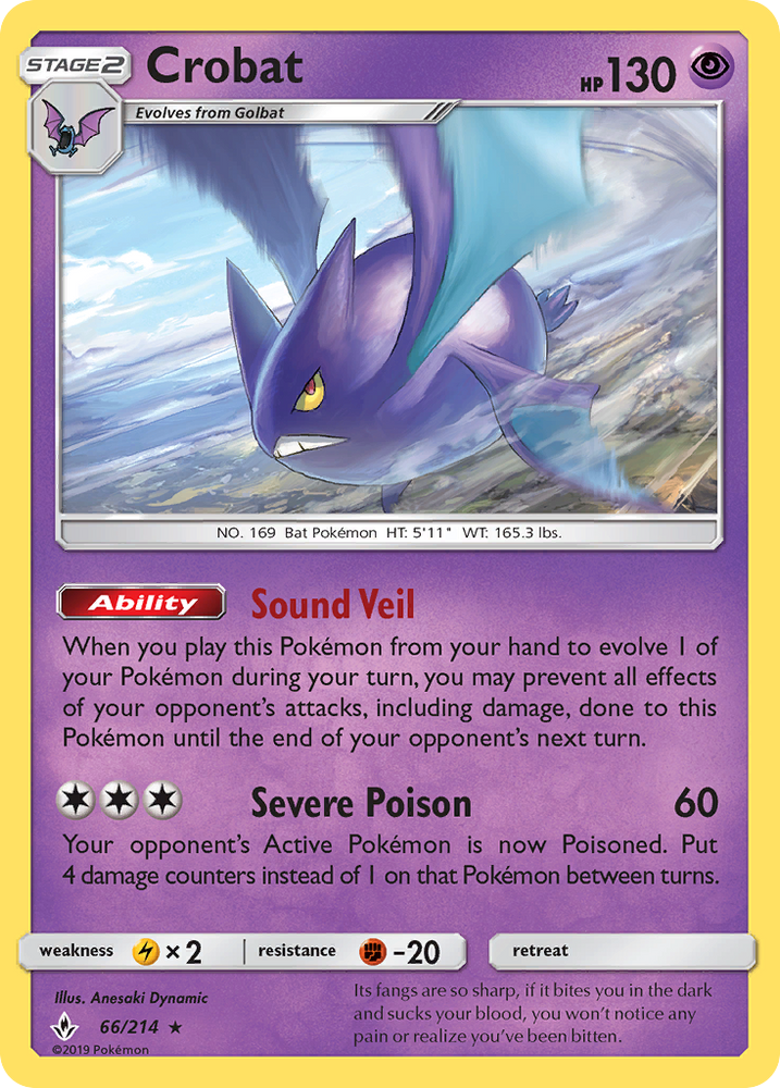 Pokemon | Crobat (66/214) [Sun & Moon: Unbroken Bonds] | The Nerd Merchant