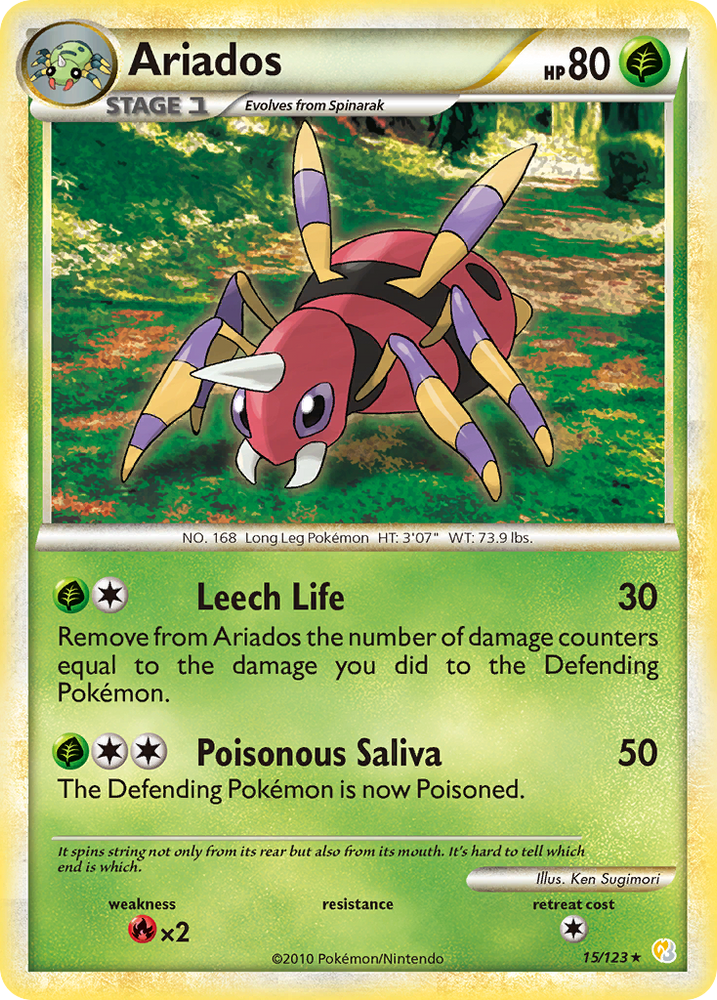 Pokemon | Ariados (15/123) [HeartGold & SoulSilver: Base Set] | The Nerd Merchant