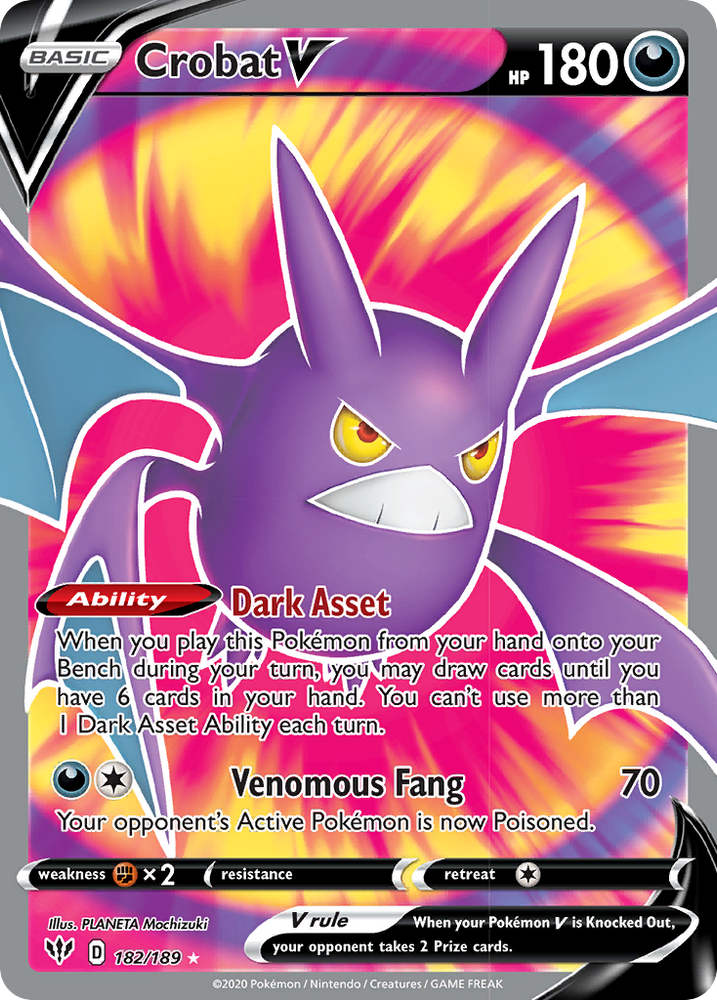 Pokemon | Crobat V (182/189) [Sword & Shield: Darkness Ablaze] | The Nerd Merchant
