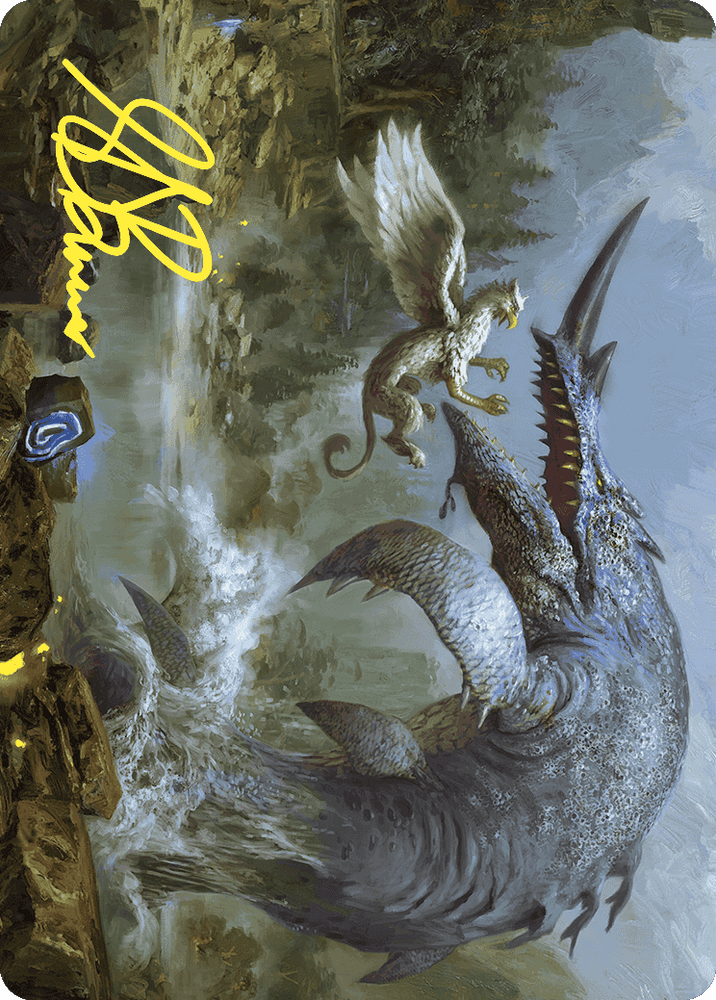 Magic | Horned Loch-Whale Art Card (Gold-Stamped Signature) [Wilds of Eldraine Art Series] | The Nerd Merchant