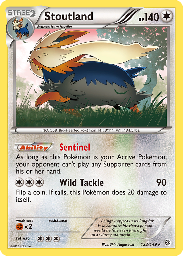 Pokemon | Stoutland (122/149) [Black & White: Boundaries Crossed] | The Nerd Merchant