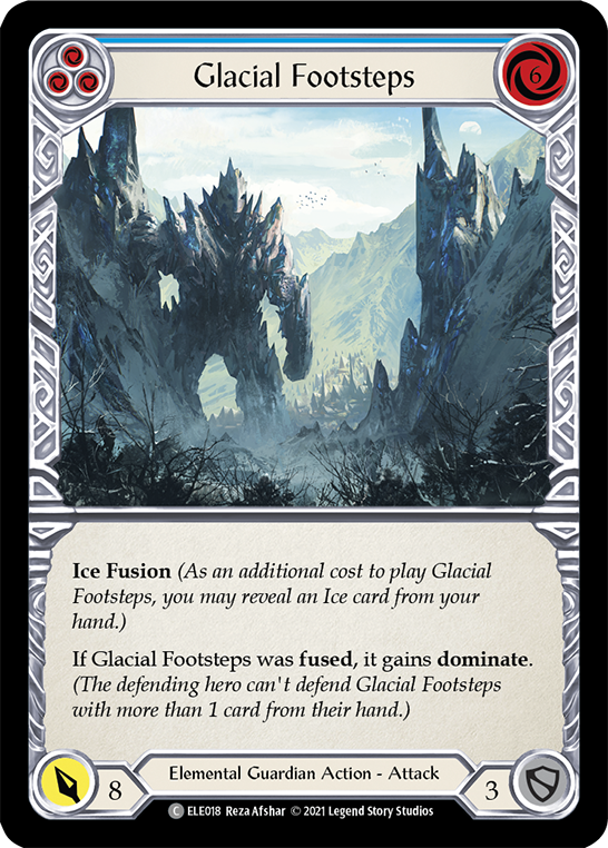 Flesh and Blood TCG | Glacial Footsteps (Blue) [ELE018] (Tales of Aria)  1st Edition Rainbow Foil | The Nerd Merchant